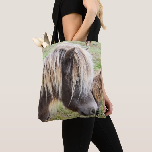 Tan gekleurde Shetland Pony, Tote Bag (Dichtbij)