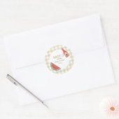 Tan Gingham Baby-Q Sticker (Envelop)