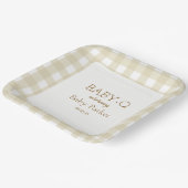 Tan Gingham Baby-Q Vierkante Bord 2 (Gebogen)
