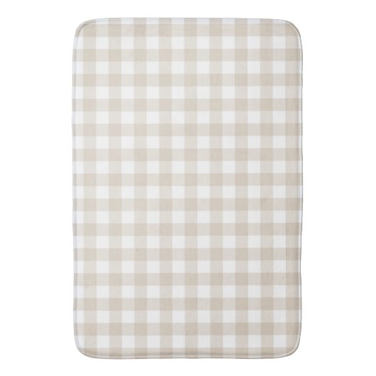 Tan Gingham Buffalo Check Plaid Badmat (Voorkant Verticaal)