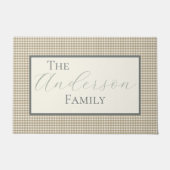 Tan Gingham Check Deurmat (Voorkant)