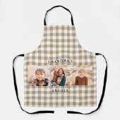 Tan Gingham Collage Foto Grandma's Angels Schort (Voorkant)