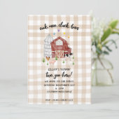 Tan Gingham Farmyard Boerderij Animal Barnyard Bir Kaart (Staand voorkant)