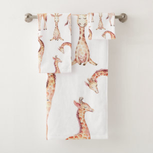Tan Giraffe Whimsical Unisex Baby shower Kinderen Bad Handdoek