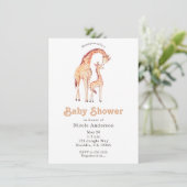 Tan Giraffes grillig Baby shower Kaart (Staand voorkant)