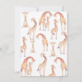 Tan Giraffes grillig Baby shower Kaart (Achterkant)