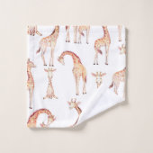 Tan Giraffes grillige Unisex Baby shower Kinder Bad Handdoek (Wasdoekje)