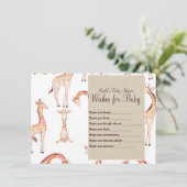 Tan Giraffes & Kraft Wensen voor Baby shower Game Kaart (Staand voorkant)