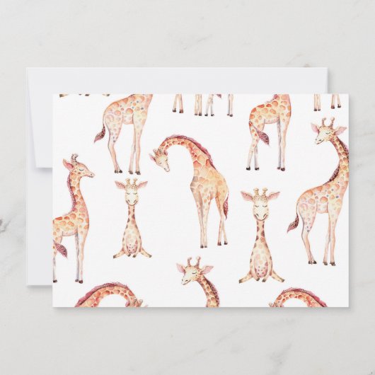 Tan Giraffes & Kraft Wensen voor Baby shower Game Kaart (Achterkant)