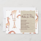 Tan Giraffes & Kraft Wensen voor Baby shower Game Kaart (Voorkant)