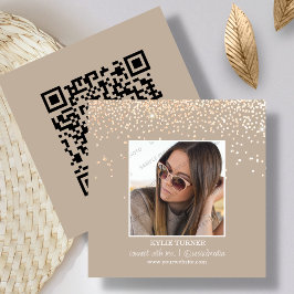 Tan Glitter | Foto | Sociale media | QR-code Vierkante Visitekaartje