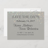 Tan Glitter Stars Aankondigingskaart (Voorkant / Achterkant)