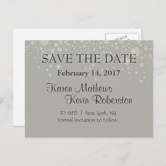 Tan Glitter Stars Aankondigingskaart (Voorkant / Achterkant)