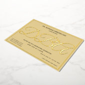 Tan Gold DBA-Afstuderen Folie Uitnodiging (Gedraaid)