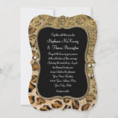 Tan Gold Leopard Dierenprint Glitter Bruiloft Kaart (Achterkant)