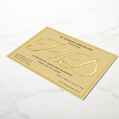 Tan Gold PhD Afstuderen Folie Uitnodiging (Gedraaid)