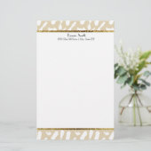 Tan Gold White - gepersonaliseerde artikelen Briefpapier (Staand voorkant)