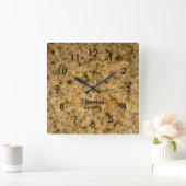 Tan Granite Style Patroon Acrylwandklok Vierkante Klok (Huis)