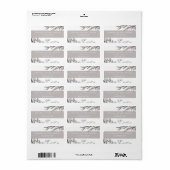 Tan & Gray Winter Botanicals Watercolor Adres Etiket (Full Sheet)