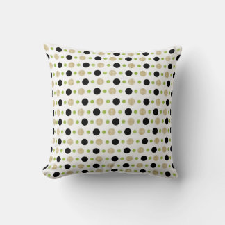 Tan, Green en Black Stippen Pillow Kussen