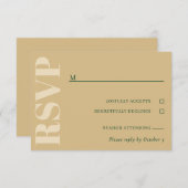 Tan & Green Wedding RSVP (Voorkant / Achterkant)
