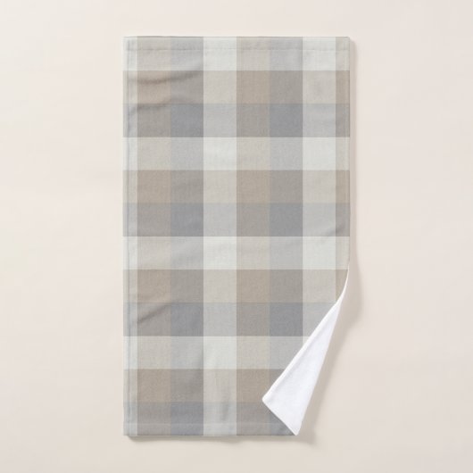Tan Grey Ivory Neutral Rustic Pset Bad Handdoek (Handdoek)