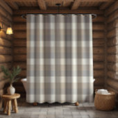 Tan Grey Ivory Neutral Rustic Pset Douchegordijn