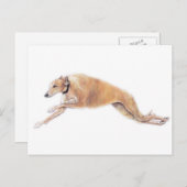 Tan Greyhound Running Dog Art Briefkaart (Voorkant / Achterkant)