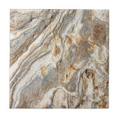 Tan Grijs Marmer Neutrale Natuursteen Textuur Tegeltje (Voorkant)