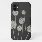 TAN/GRIJZE VREEMDE BLOEMEN iPhone Case (Achterkant)