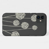 TAN/GRIJZE VREEMDE BLOEMEN iPhone Case (Achterkant (horizontaal))