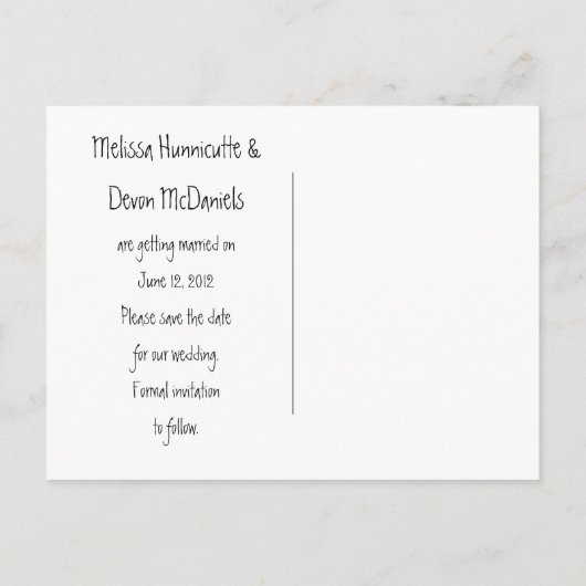 Tan Grunge Bloemenfoto Sla de datum op Aankondigingskaart (Achterkant)