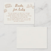 Tan Hand Getekend Baby shower Boeken voor Baby Informatiekaartje (Voorkant / Achterkant)