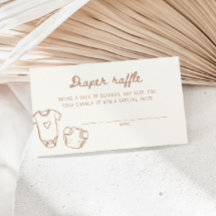 Tan Hand Getrokken Baby shower Luier Raffle