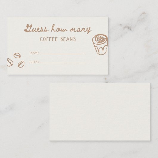 Tan Hand getrokken Baby shower Raad eens hoeveel Informatiekaartje (Voorkant / Achterkant)