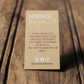Tan Handmade Wash Instructions Social Media Visitekaartje