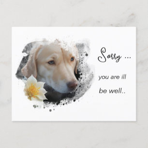 *~ Tan Hond AP61 Beterschap Traurige Bloem Briefkaart