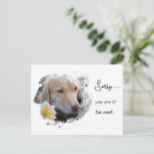 *~ Tan Hond AP61 krijgen goed droevige bloem Briefkaart (Staand voorkant)