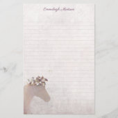 Tan Horse Dreamweaver Boho Chic Monogram Briefpapier (Voorkant)