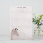 Tan Horse Dreamweaver Boho Chic Monogram Briefpapier (Staand voorkant)