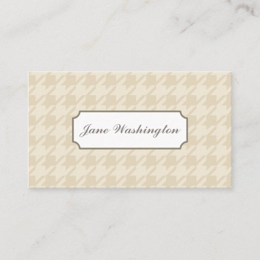 Tan houndstooth Visitekaartje (Voorkant)