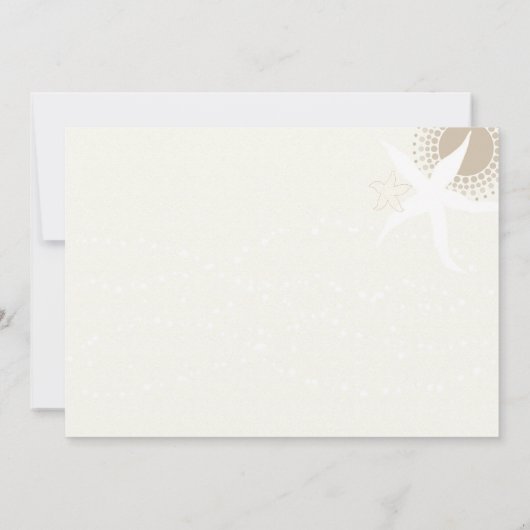 Tan Ivoor Blauwgroen Modern Beach Bruiloft Kaart (Achterkant)
