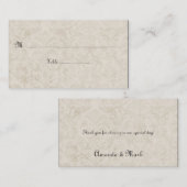 Tan Ivoor Damask Place Cards Plaatskaartje (Voorkant / Achterkant)