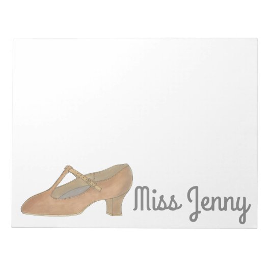Tan Jazz Character Shoe Dance Notitieblok (Voorkant)