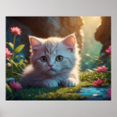 *~* Tan Kat AP68 5:4 Fluffy Feline Kitten Poster (Voorkant)