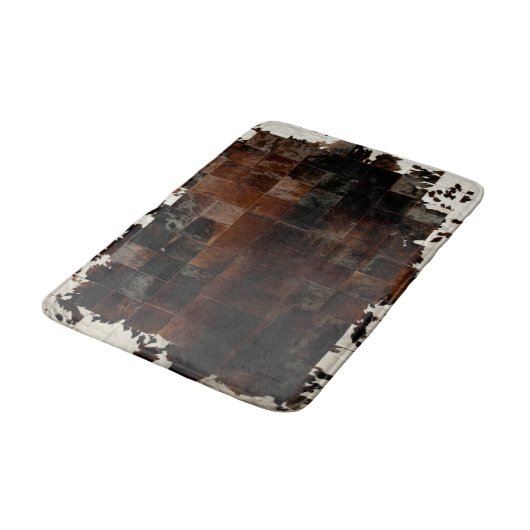 Tan Koeienhuid Patchwork Print Badmat (Gekanteld)
