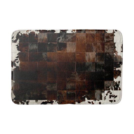 Tan Koeienhuid Patchwork Print Badmat (Voorkant)