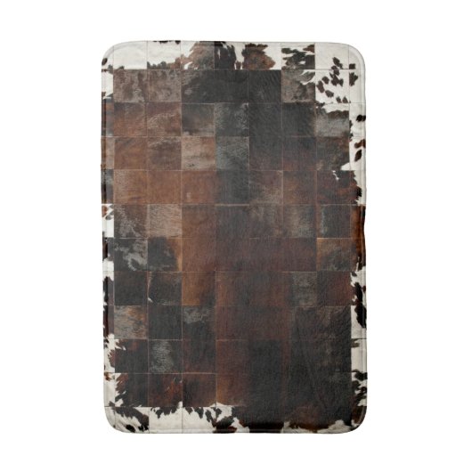 Tan Koeienhuid Patchwork Print Badmat (Voorkant Verticaal)