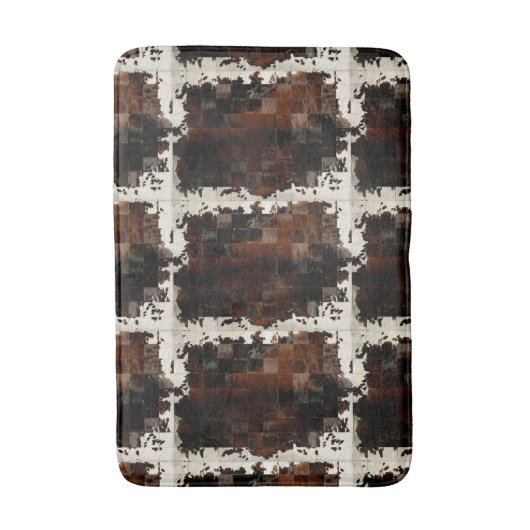 Tan Koeienhuid Patchwork Print Badmat (Voorkant Verticaal)