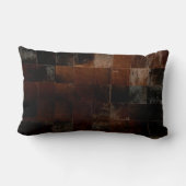 Tan Koeienhuid Patchwork Print Cushion Kussen (Achterkant)